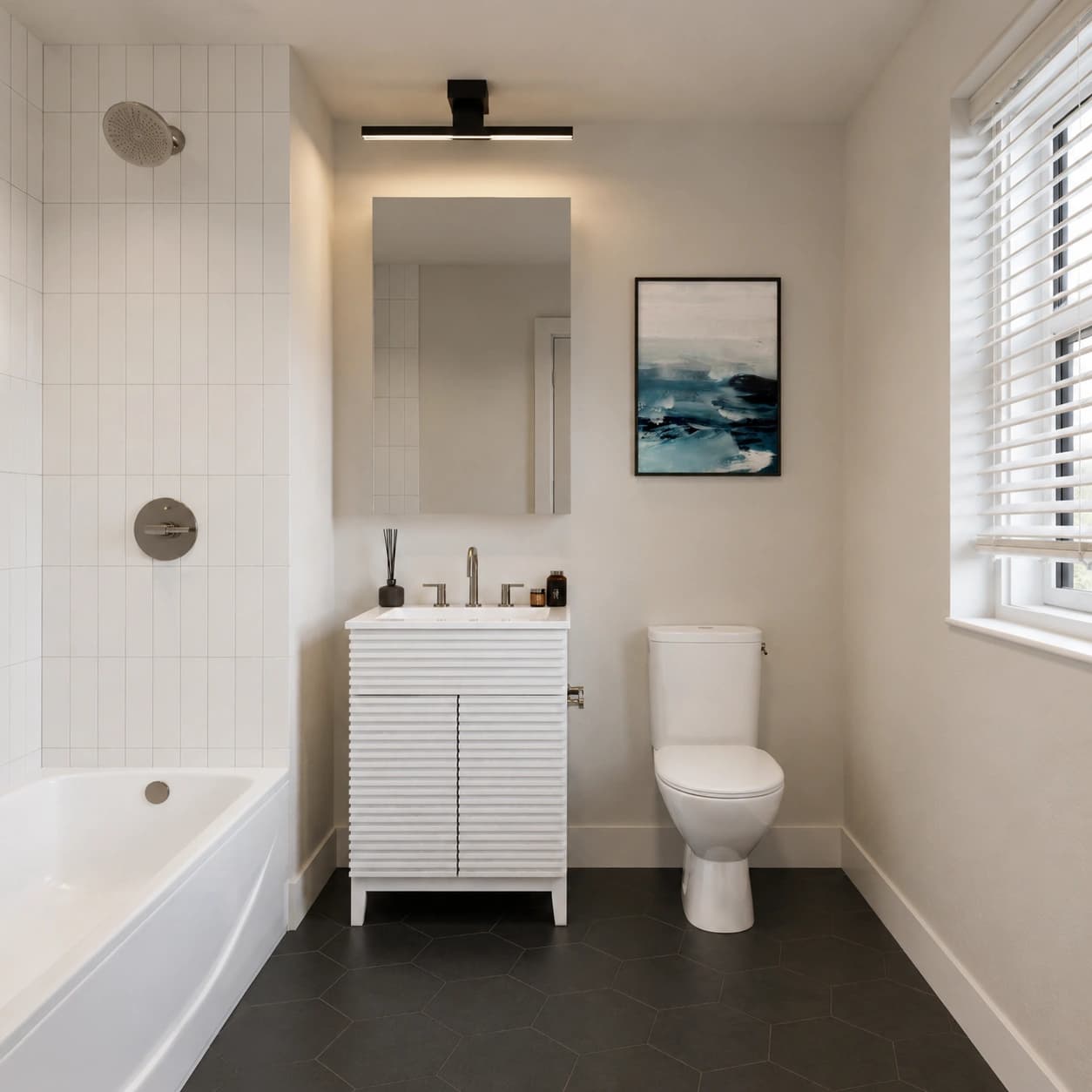shoreline bathroom real photo